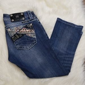 Miss Me Blue Jean Women's Cuffed Capri Sz 26